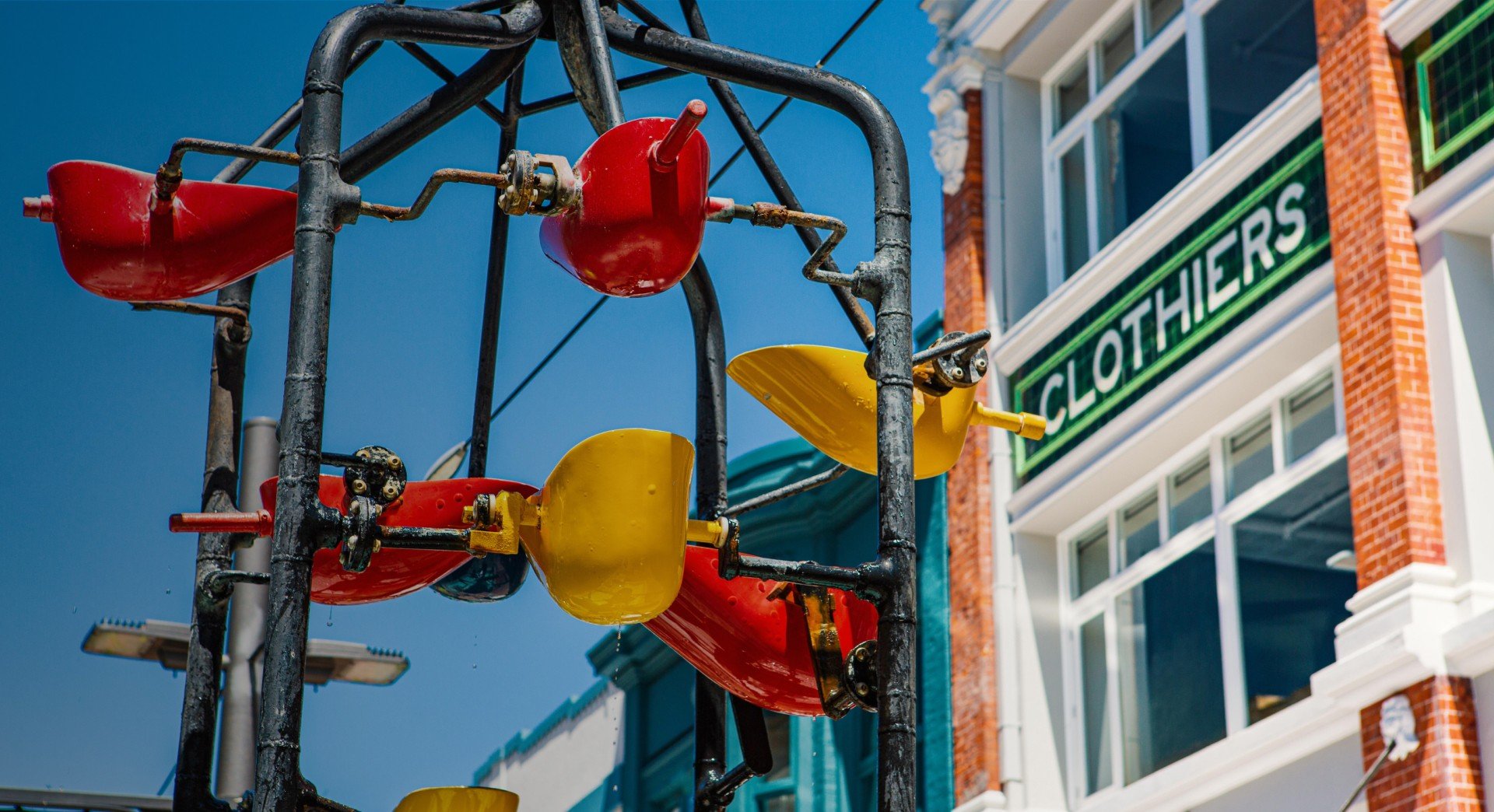 Media - Close up of The Bucket Fountain at Cuba Street